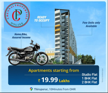 2 BHK Flats & Apartments for Sale in Thiruporur, Chennai (511 Sq.ft.)