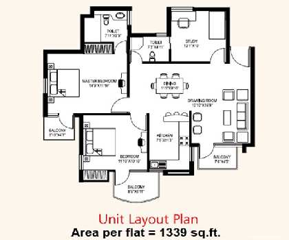 2 BHK Flats & Apartments for Sale in Sector 88, Faridabad (1339 Sq.ft.)