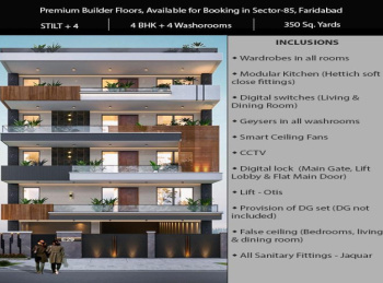 4 BHK Builder Floor for Sale in Sector 85, Faridabad (340 Sq. Yards)
