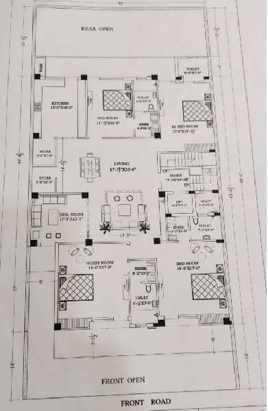 4 BHK Builder Floor for Sale in Sector 46, Faridabad (510 Sq. Yards)