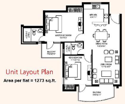 2 BHK Flats & Apartments for Rent in Sector 88, Faridabad (1273 Sq.ft.)