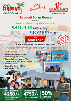 3 BHK Farm House for Sale in Tonk Road Tonk Road, Jaipur (1200 Sq. Yards)