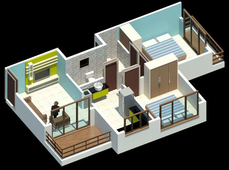 1 BHK Flats & Apartments for Sale in Vidya Nagar, Raigad (668 Sq.ft.)