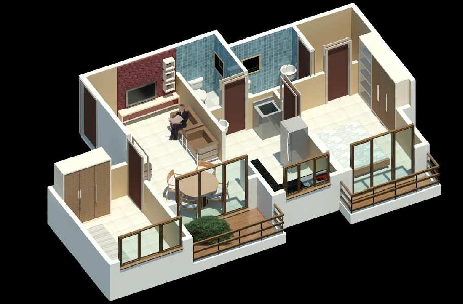 1 BHK Flats & Apartments for Sale in Vidya Nagar, Raigad (668 Sq.ft.)
