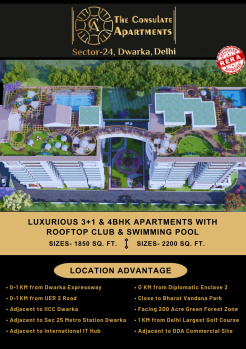 Property for sale dwarka sec 24 The Cobsulate Apartment 3bhk+s.1850 sqft 2.53  cr