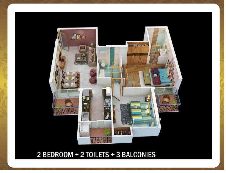 2 BHK Flats & Apartments for Sale in Vrindavan Yojna, Lucknow (1099 Sq.ft.)