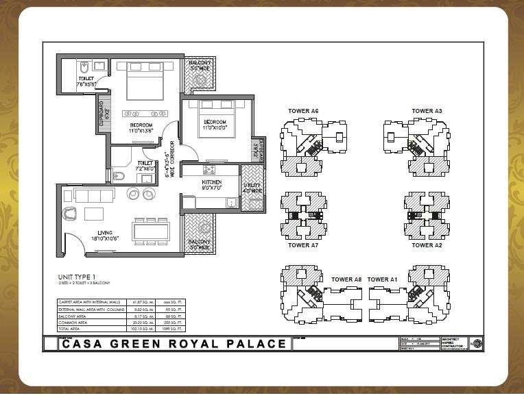 2 BHK Flats & Apartments for Sale in Vrindavan Yojna, Lucknow (1099 Sq.ft.)