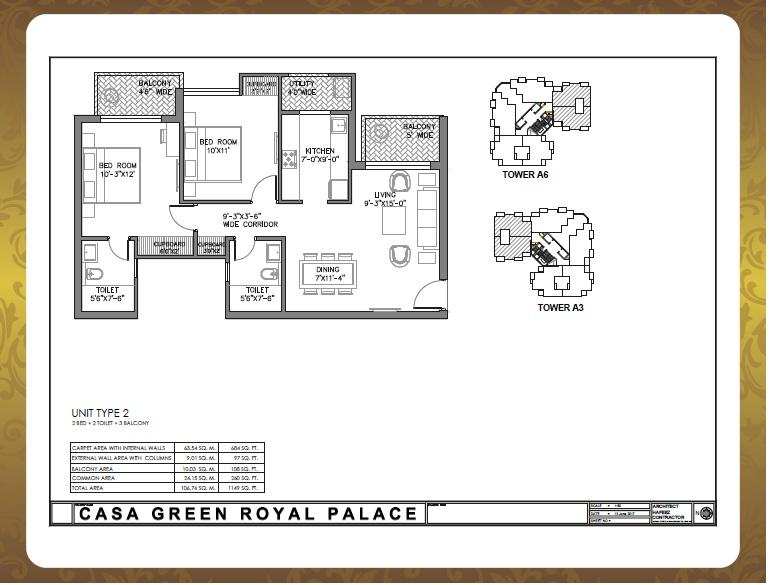 2 BHK Flats & Apartments for Sale in Vrindavan Yojna, Lucknow (1149 Sq.ft.)