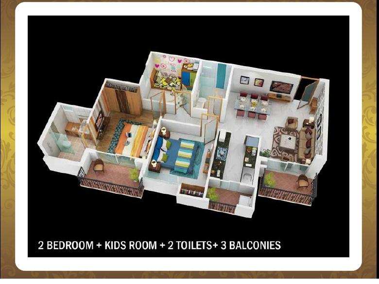 2 BHK Flats & Apartments for Sale in Vrindavan Yojna, Lucknow (1229 Sq.ft.)