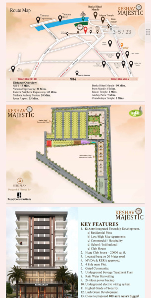 2 BHK Flats & Apartments for Sale in Vrindavan, Mathura (1040 Sq.ft.)