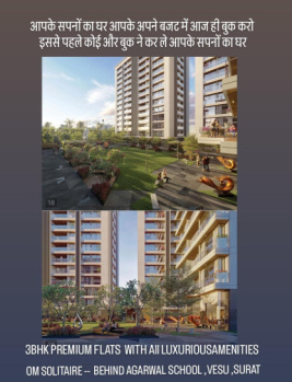 4 BHK Flats & Apartments for Sale in Vesu, Surat (3300 Sq.ft.)