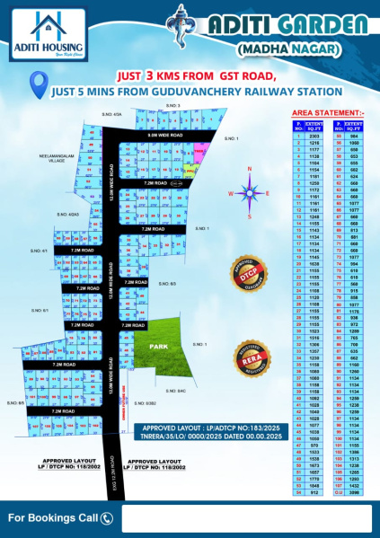 Premium villa Plots Near GST Road GUDVANCHERRY