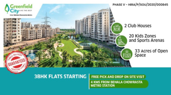 3 BHK Flats & Apartments for Sale in Behala, Kolkata (1056 Sq.ft.)