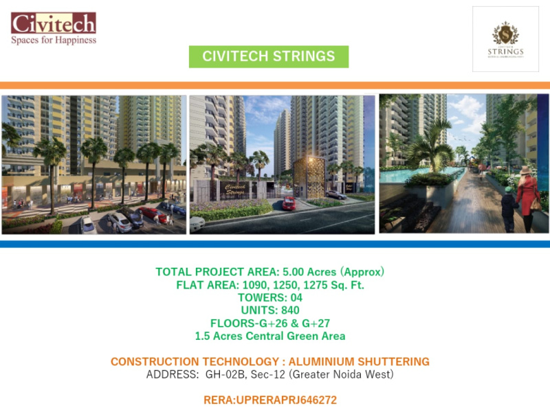 2 BHK Flats & Apartments for Sale in Sector 12, Greater Noida (1090 Sq.ft.)