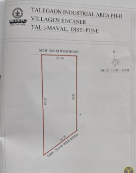 MIDC Corner Industrial Plot for Sale – 14,725 Sq.Ft. 20M & 25M Road | Talegaon MIDC Phase-II, Badhalwadi