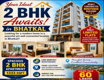 Flats & Apartments for Sale in Bhatkal, Uttara Kannada (1333 Sq.ft.)