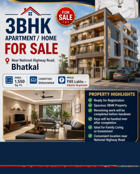 Flats & Apartments for Sale in Bhatkal, Uttara Kannada (1555 Sq.ft.)