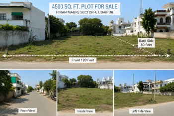 Premium 4,500 Sq. Ft. Plot for Sale – Hiran Magri, Sector 4, Udaipur