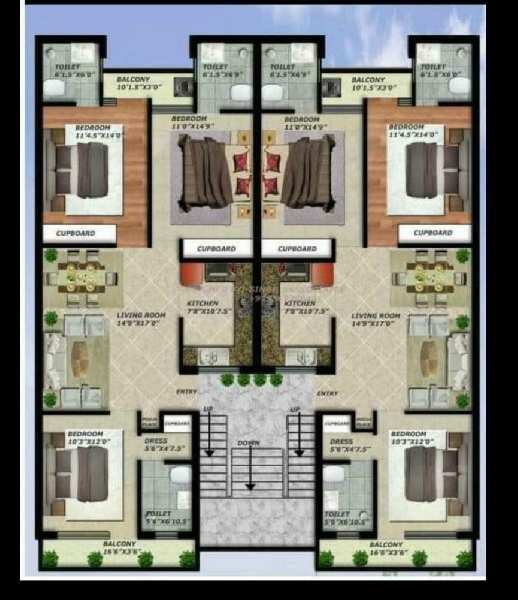 3 BHK Flats & Apartments for Sale in Sunny Enclave, Mohali (146 Sq. Yards)