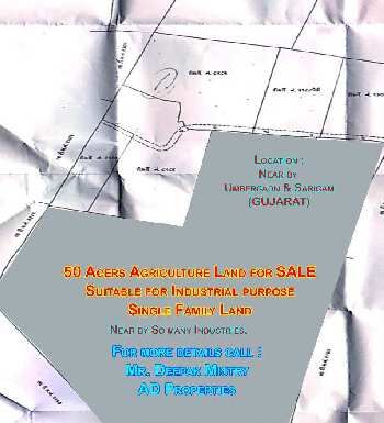 50 Acers Agriculture Land for SALE near Umbergaon & Sarigam GIDC